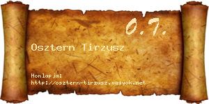 Osztern Tirzusz névjegykártya